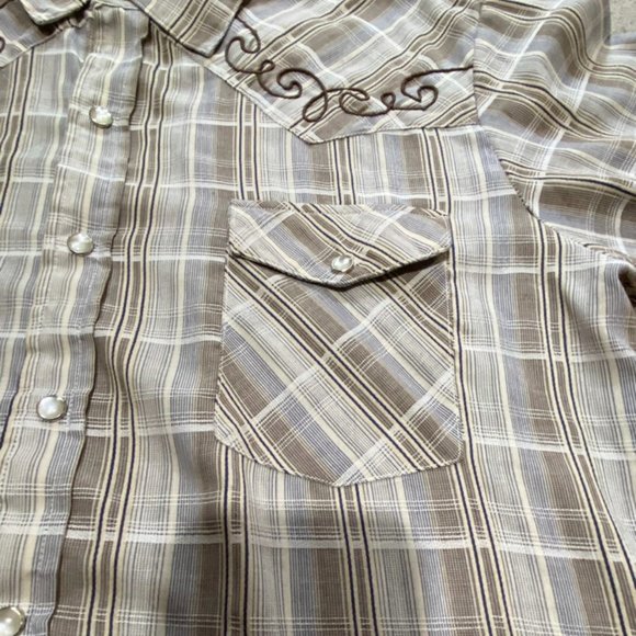 HOOT SPAH Western Shirt Vintage Embroidered Pearl Snap Mens Large - Picture 4 of 10